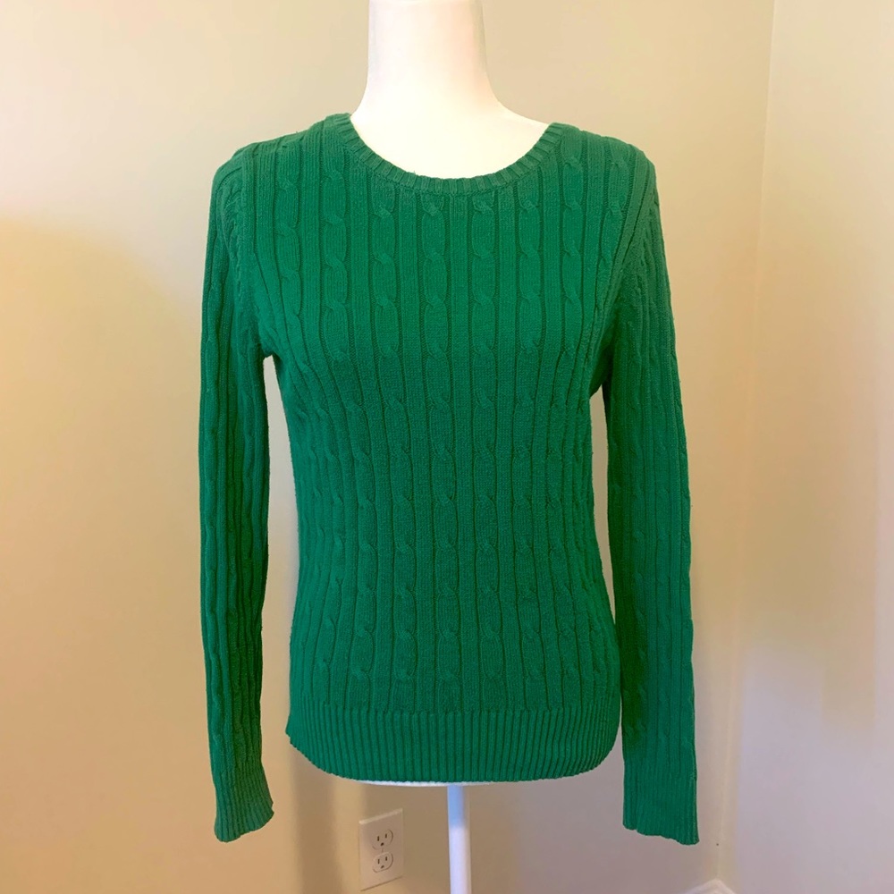Kelly Green St. John’s Bay Cableknit Sweater